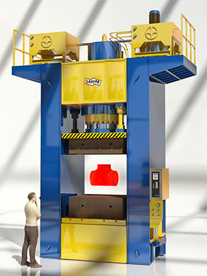 hydraulic press. Hot forming tee fitting machine.